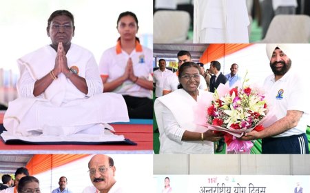 राष्ट्रपति द्रौपदी मुर्मू ने 11वें अंतरराष्ट्रीय योग दिवस का धूमधाम से किया शुभारंभ, योग का महत्व और यूग के लाभ बताए