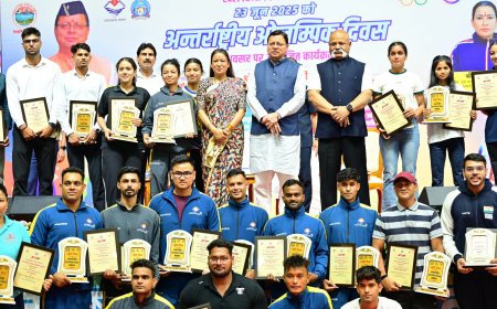 अंतरराष्ट्रीय ओलंपिक दिवस: CM धामी ने पदक जीतने वाले खिलाड़ियों को किया सम्मानित