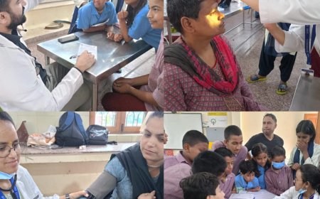 श्री महंत इन्दिरेश अस्पताल की मेडिकल टीम ने की बच्चों का स्वास्थ्य परीक्षण - सकारात्मक पहल