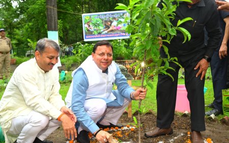 सीएम पुष्कर सिंह धामी ने 'एक पेड़ माँ के नाम' अभियान के अंतर्गत किया वृक्षारोपण