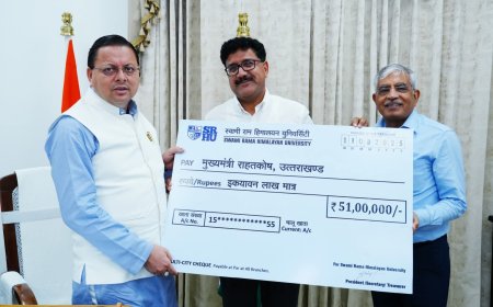 हिमालयन यूनिवर्सिटी का 51 लाख का योगदान, आपदा राहत कोष को मिली बड़ी मदद