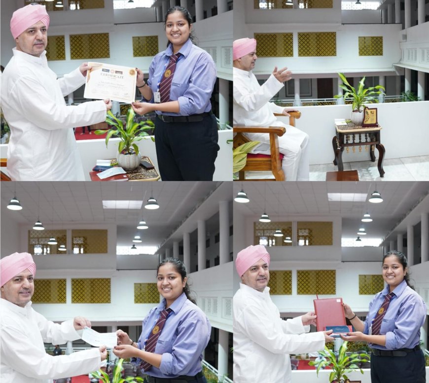 श्री गुरु राम राय विश्वविद्यालय ने प्रतिभाशाली छात्रा हंसिका सक्सेना को किया सम्मानित