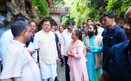सीएम पुष्कर सिंह धामी ने टपकेश्वर महादेव मंदिर में अतिवृष्टि का निरीक्षण किया