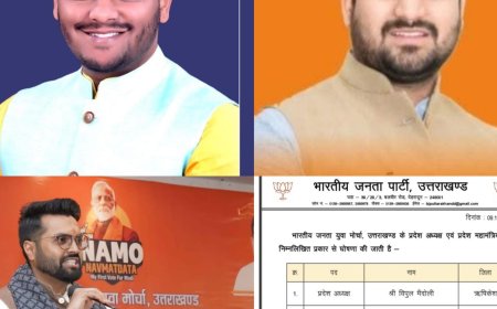 भाजपा ने घोषित किये युवा मोर्चा के अध्यक्ष और महामंत्री