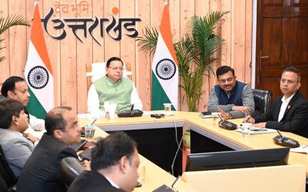 Uttarakhand:-उच्च स्तरीय बैठक के दौरान सीएम धामी ने अधिकारियों को दिए निर्देश-राज्य के दोनों मंडलों में एक-एक स्प्रिचुअल इकोनॉमिक जोन की स्थापना के लिए विस्तृत कार्ययोजना शीघ्र की जाए तैयार