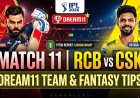 RCB vs CSK Dream11 Team Match 11 IPL 2026: विस्तृत ड्रीम11 टीम, पिच रिपोर्ट और फैंटेसी टिप्स