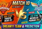 SRH vs LSG Dream11 Team Match 10 IPL 2026: जानें कैसे बने खिलाड़ियों की मदद से करोड़पति!
