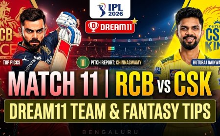 RCB vs CSK Dream11 Team Match 11 IPL 2026: विस्तृत ड्रीम11 टीम, पिच रिपोर्ट और फैंटेसी टिप्स