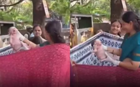 बीच सड़क पर महिला का लेबर पेन, महिलाओं ने साड़ियों से बनाया ऑपरेशन थिएटर - वायरल वीडियो