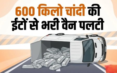मुंबई-अहमदाबाद हाईवे पर 600 किलो चांदी से भरी वैन के हादसे से मची अफरा-तफरी