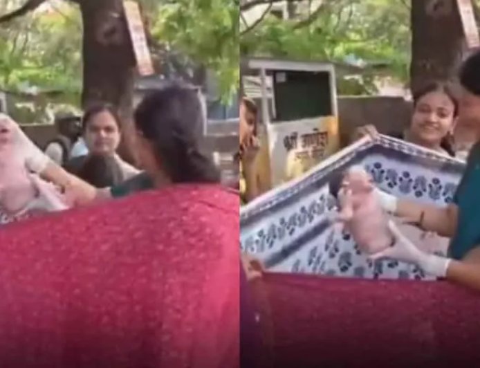 बीच सड़क पर महिला का लेबर पेन, महिलाओं ने साड़ियों से बनाया ऑपरेशन थिएटर - वायरल वीडियो