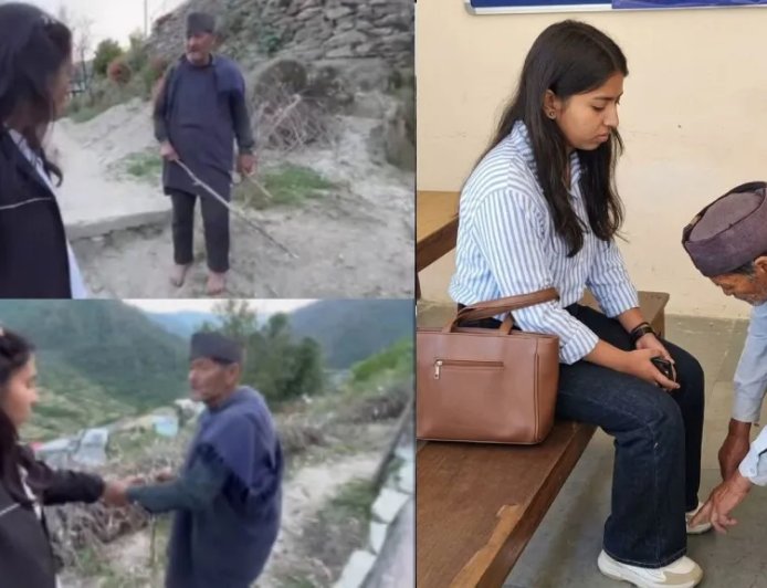 युवा ग्राम प्रधान वीरा रावत को बुजुर्ग से पैर छूकर माफी मांगने के कारण ट्रोलिंग का सामना