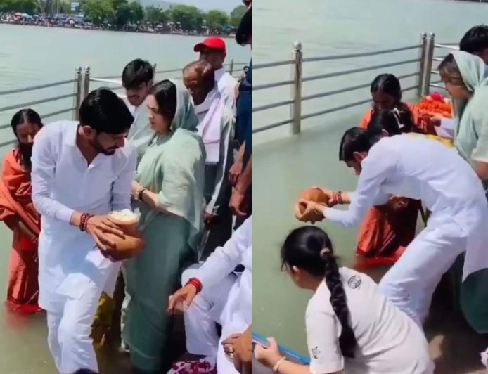 प्रतिक यादव का गंगा में विसर्जन, हरिद्वार के VIP घाट पर भावुक पल