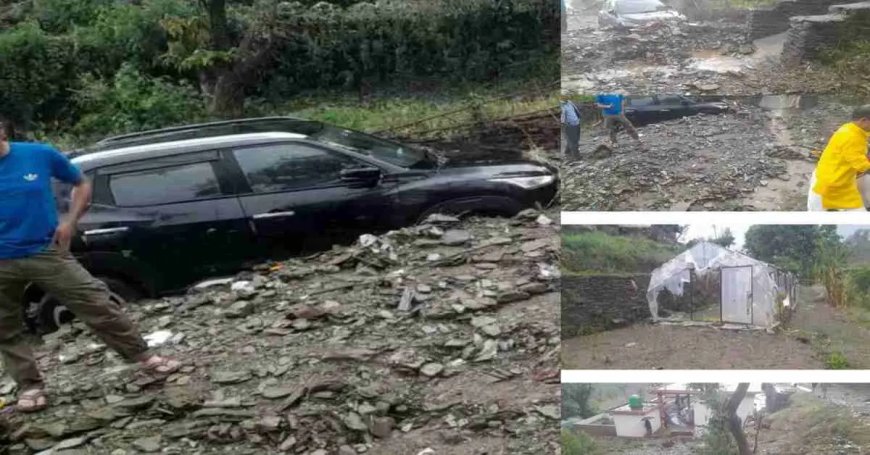 चम्पावत में बादल फटने से भारी तबाही: बिसराड़ी गांव में दबे कई वाहन