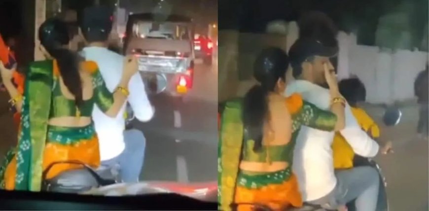बाइक चला रहे पति को सिगरेट पिलाते पत्नी का वीडियो हुआ वायरल, लोग कर रहे हैं मिक्स्ड रिएक्शन
