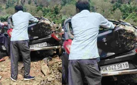 उत्तराखंड समाचार: अल्मोड़ा लमगड़ा में कार खाई में गिरी, 4 की मौत, 2 गंभीर घायल
