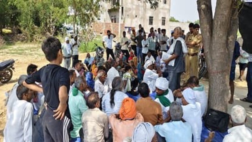 आगरा: ग्रेटर आगरा टाउनशिप का काम दोबारा शुरू, किसानों का धरना जारी