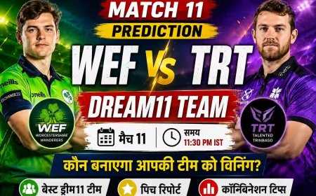 WEF बनाम TRT ड्रीम11 टीम मैच 11 भविष्यवाणी: फैंटेसी टिप्स, संभावित 11 और पिच रिपोर्ट (2026)