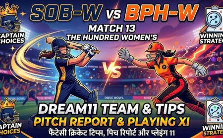 SOB-W vs BPH-W: The Hundred Women's 2026 Match 13 - Playing XI, Pitch Insights & Fantasy Tips