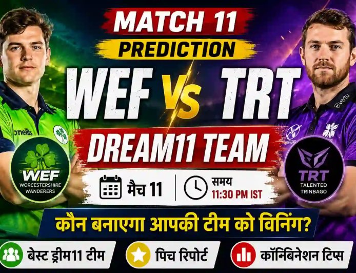 WEF बनाम TRT ड्रीम11 टीम मैच 11 भविष्यवाणी: फैंटेसी टिप्स, संभावित 11 और पिच रिपोर्ट (2026)