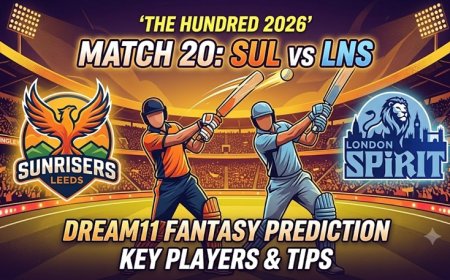 SUL बनाम LNS: ड्रीम 11 प्रेडिक्शन मैच 20 - द हंड्रेड 2026