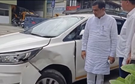 बाल-बाल बचे गढ़वाल सांसद अनिल बलूनी, तोताघाटी में वाहन पर गिरा भारी पत्थर