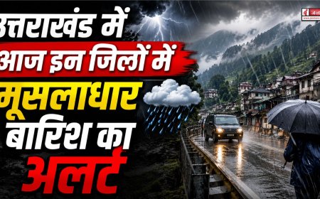 उत्तराखंड में आफत की बारिश का दौर जारी! आज इन जिलों में मूसलाधार बारिश का अलर्ट