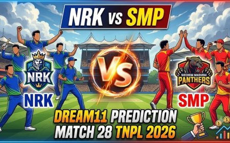 NRK बनाम SMP ड्रीम11 भविष्यवाणी मैच 28 TNPL 2026: पिच रिपोर्ट और खेलने वाली 11
