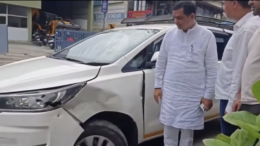 बाल-बाल बचे गढ़वाल सांसद अनिल बलूनी, तोताघाटी में वाहन पर गिरा भारी पत्थर