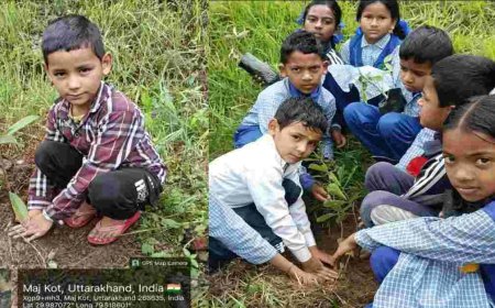 गरुड़ के 7 साल के गोलू पुरी ने पेश की मिसाल, दो साल से पौधे लगाकर दे रहे पर्यावरण संरक्षण का संदेश