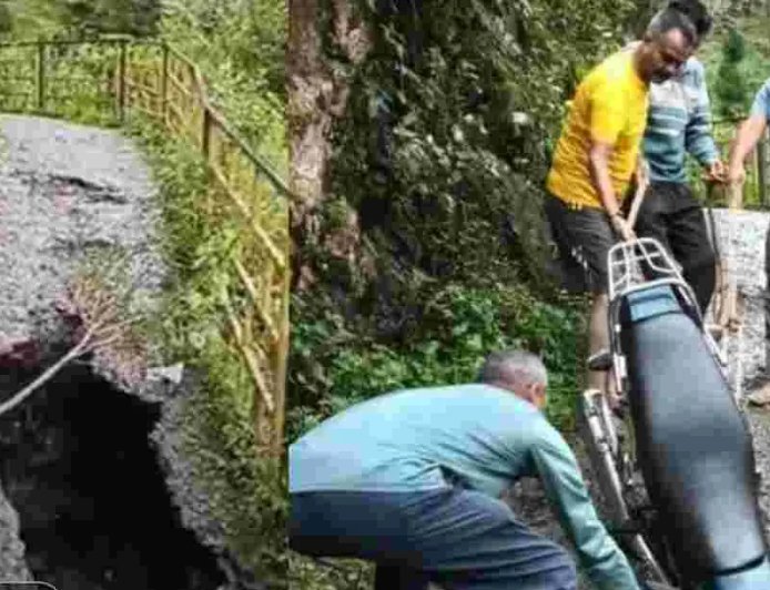 Pauri Garhwal: बैजरो में टूटा पुस्ता बना हादसे की वजह, गड्ढे में गिरी बाइक; ग्राम विकास अधिकारी घायल