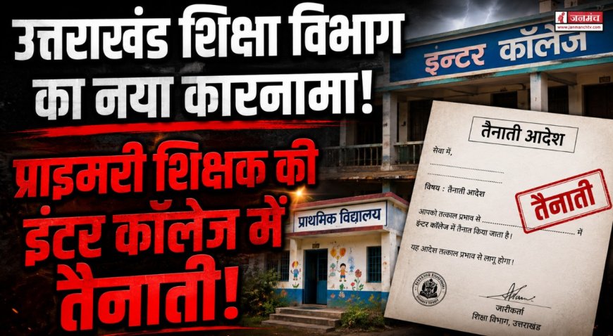 उत्तराखंड शिक्षा विभाग का नया कारनामा, प्राथमिक विद्यालय के शिक्षक की इंटर कॉलेज में कर दी तैनाती