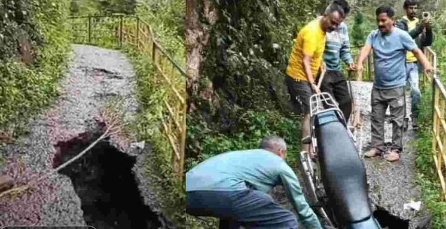 Pauri Garhwal: बैजरो में टूटा पुस्ता बना हादसे की वजह, गड्ढे में गिरी बाइक; ग्राम विकास अधिकारी घायल