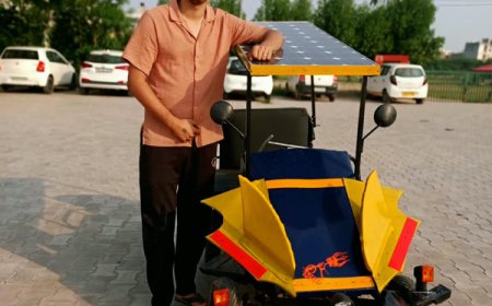 Solar car : इलेक्ट्रिकल इंजीनियरिंग के छात्र ने बनायी सोलर कार