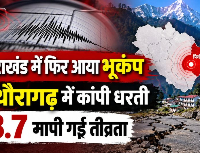 उत्तराखंड में फिर आया भूकंप, पिथौरागढ़ में कांपी धरती, 3.7 मापी गई तीव्रता