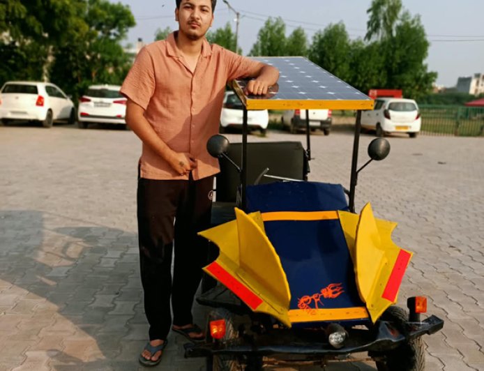 Solar car : इलेक्ट्रिकल इंजीनियरिंग के छात्र ने बनायी सोलर कार