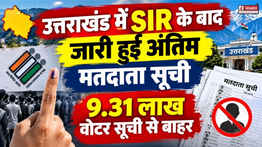 उत्तराखंड में SIR प्रक्रिया के बाद अंतिम मतदाता सूची जारी, 9.31 लाख वोटर सूची से हटाए गए