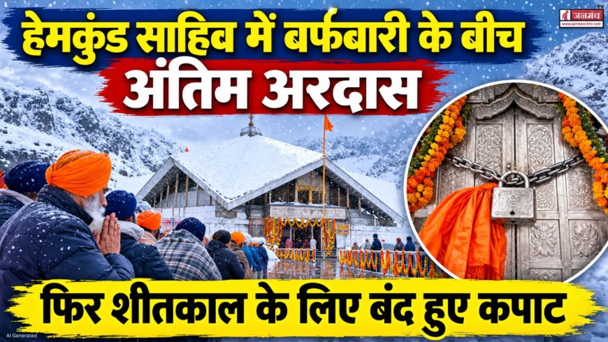 हेमकुंड साहिब में बर्फबारी के बीच अंतिम अरदास, शीतकालीन बंदी की प्रक्रिया संपन्न