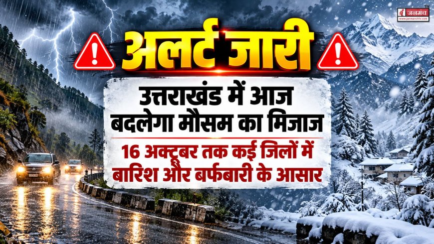 उत्तराखंड में मौसम का बदलाव, 16 अक्टूबर तक बारिश और बर्फबारी की आशंका