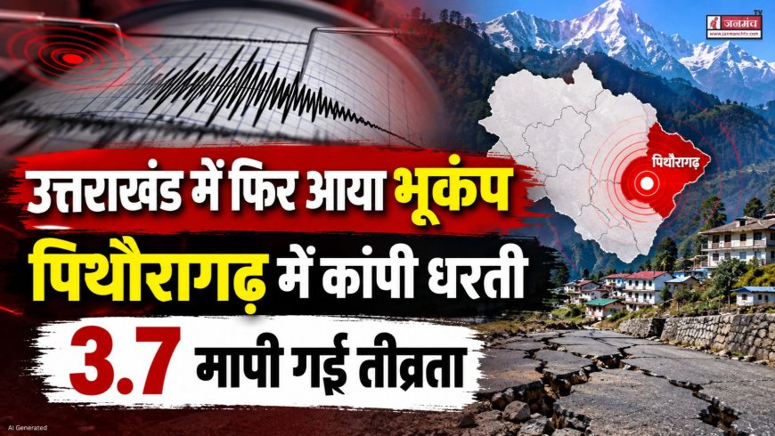 उत्तराखंड में फिर आया भूकंप, पिथौरागढ़ में कांपी धरती, 3.7 मापी गई तीव्रता